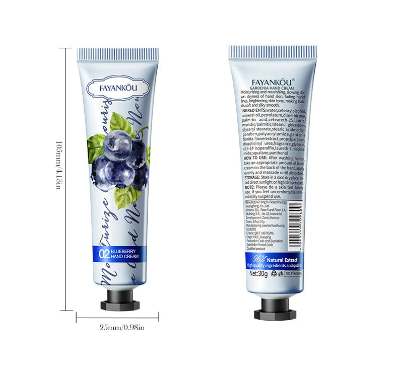 Full English Plant and Fruit Hand Cream FAYANKOU Moisturizing Autumn and Winter Anti-Dry Crack Hand Cream  Foreign Trade Wholesale