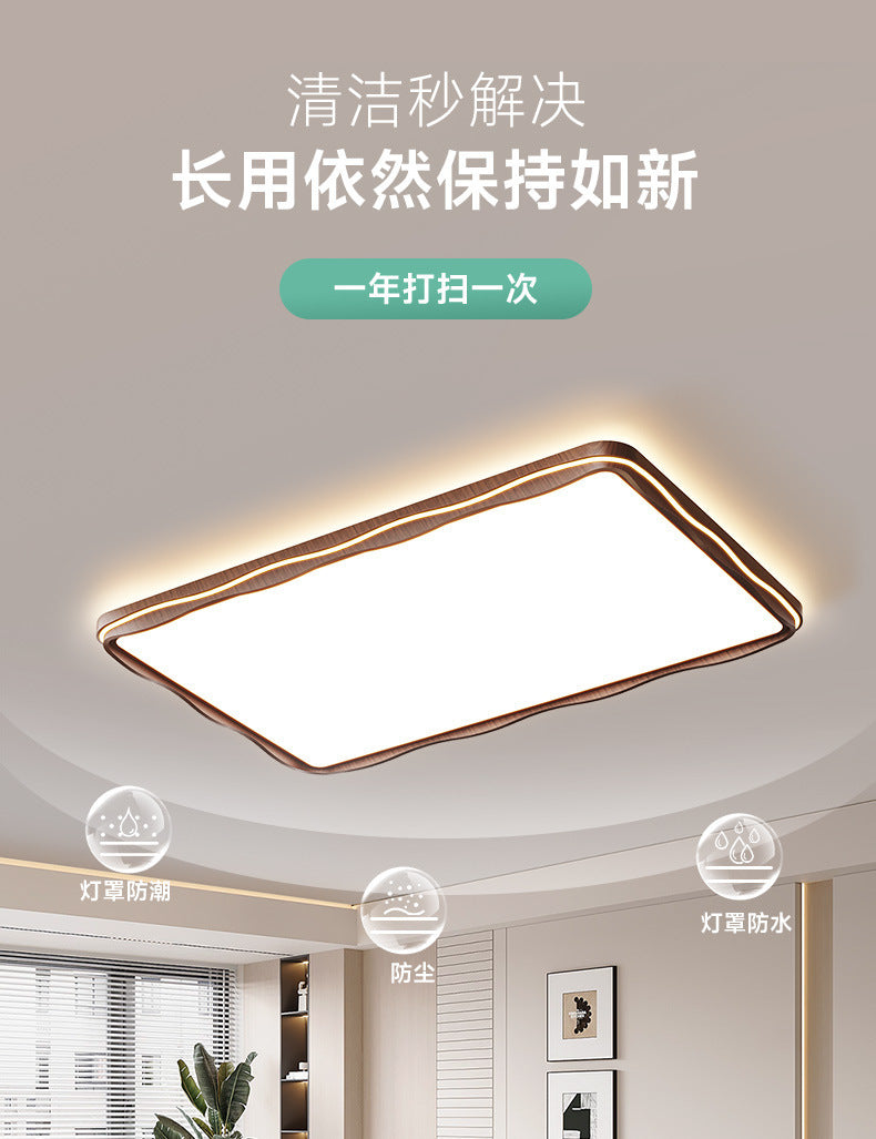 Living Room Main Light New Chinese Style Mid-century Elegant Zhongshan Lighting Whole House2025New Walnut Ceiling Light