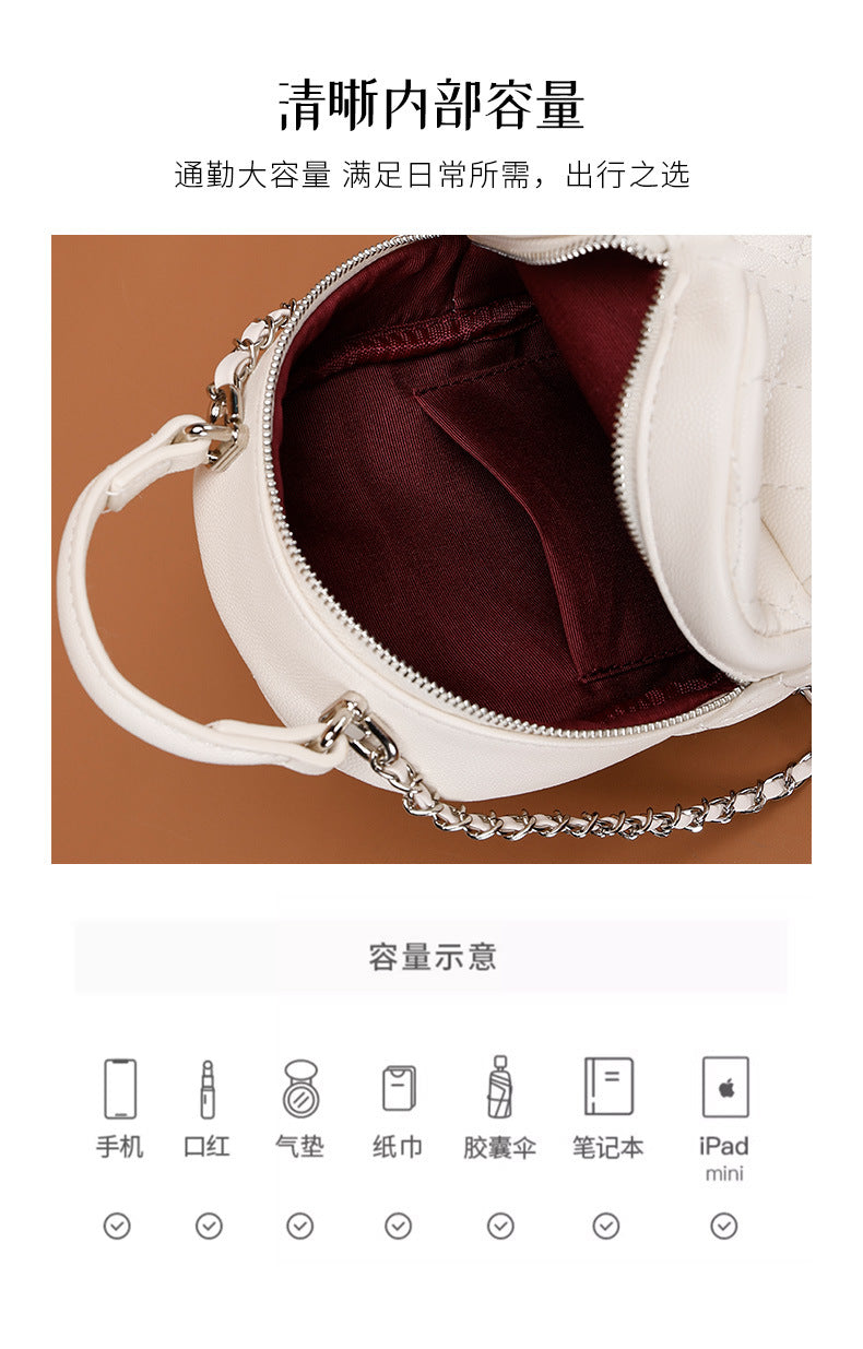 Chanel Style Quilted Chain Backpack New Simple Japanese and Korean Style Cute Mini Handbag for Women