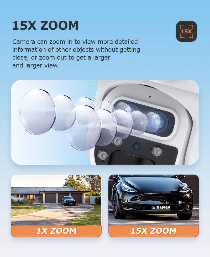 New Product4G Solar Camera Dual Lens Screen Gun Ball Trinocular152x Zoom Outdoor HD