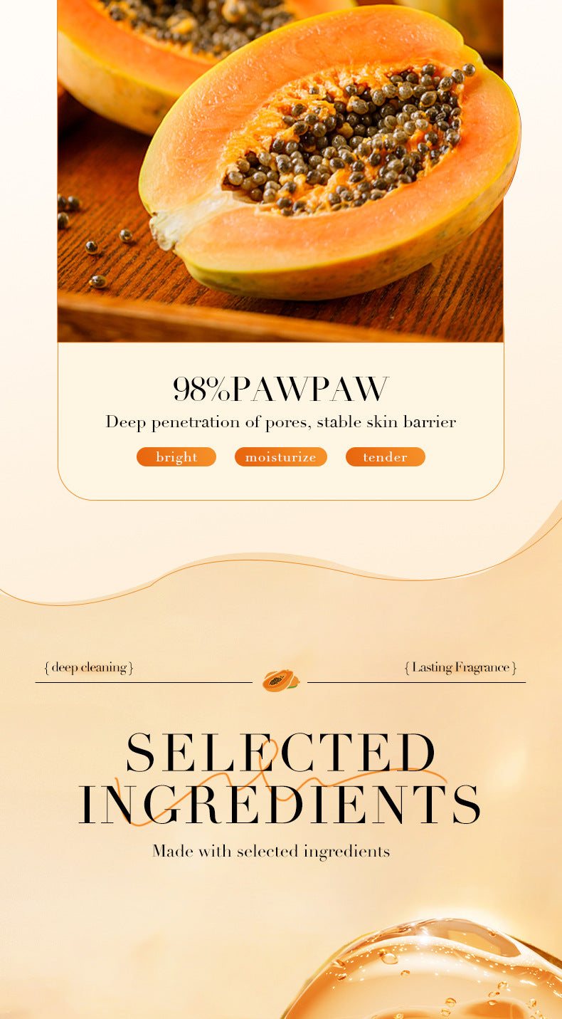 Papaya Body Wash480gBIOAOUA Vitamin C Cleansing and Moisturizing Body Wash Cross-Border Wholesale