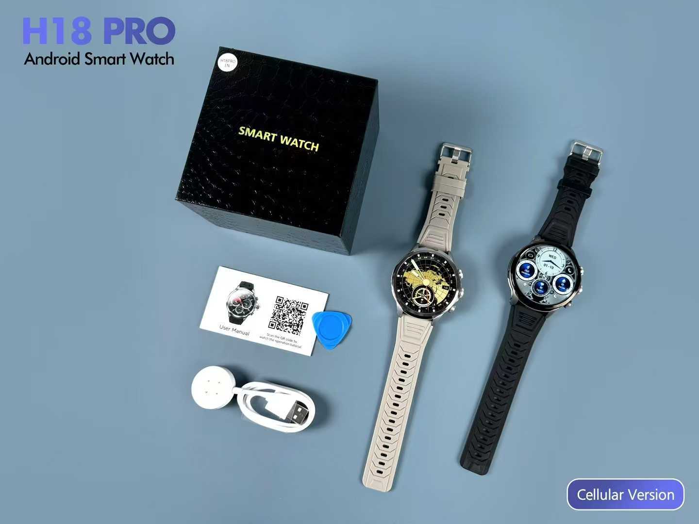 H18 Pro Smart Watch5G SIM Card Global Communication Google APP Download Rotating Camera Video Call Photo