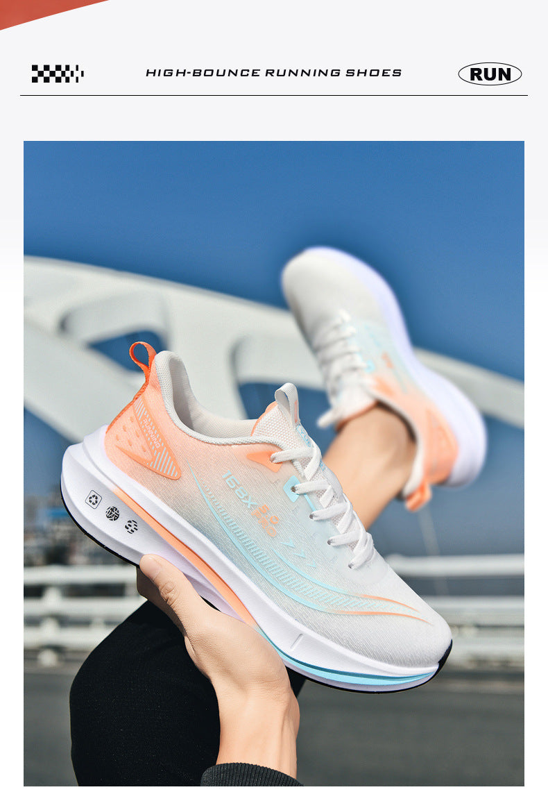 Carbon Plate Running Shoes Four Seasons Youth New Lightweight Breathable Shock Absorption Racing Running Shoes Casual Non-Slip Sports Shoes