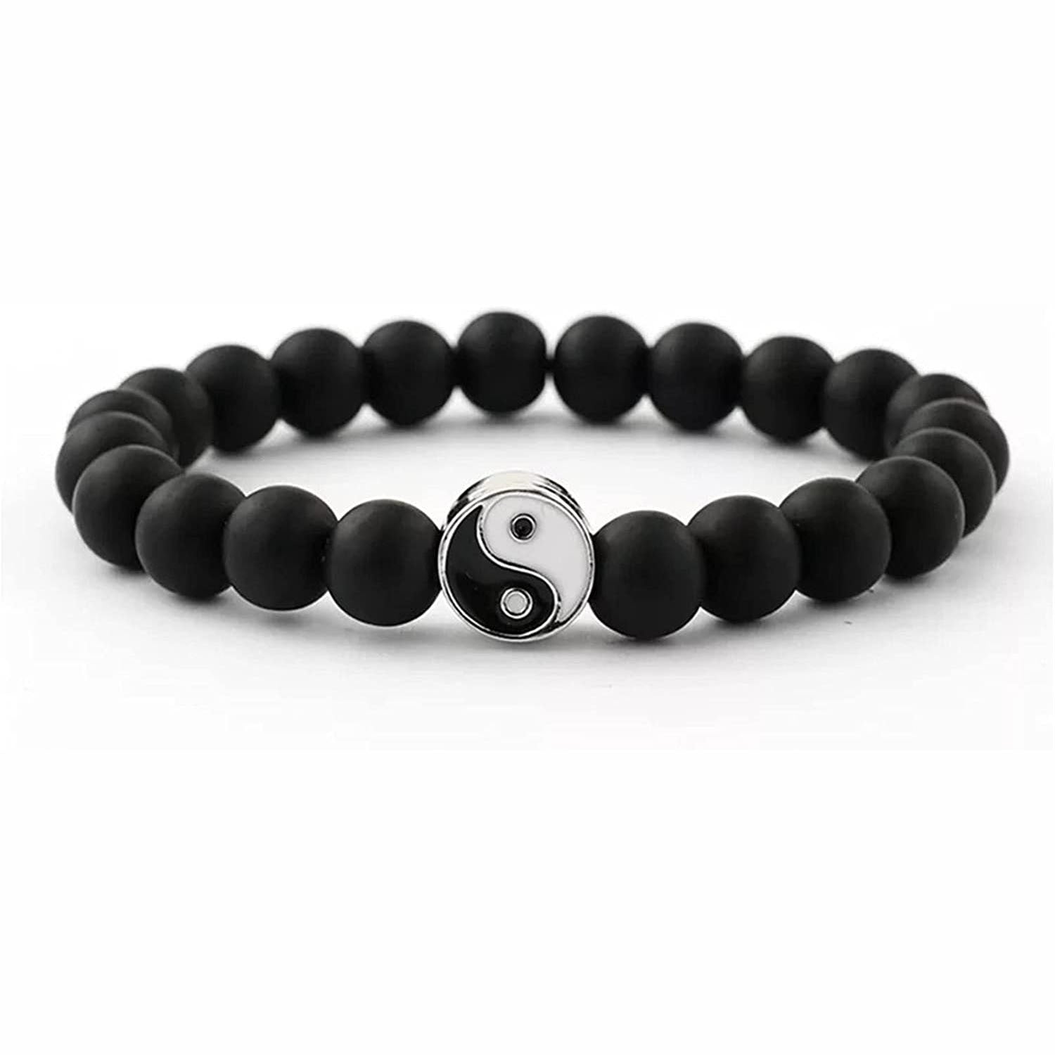 Tai Chi Bagua Bracelet Couple Gift8mm Beaded Natural White Turquoise Black Matte Chinese Style Yin Yang Tai Chi Bracelet