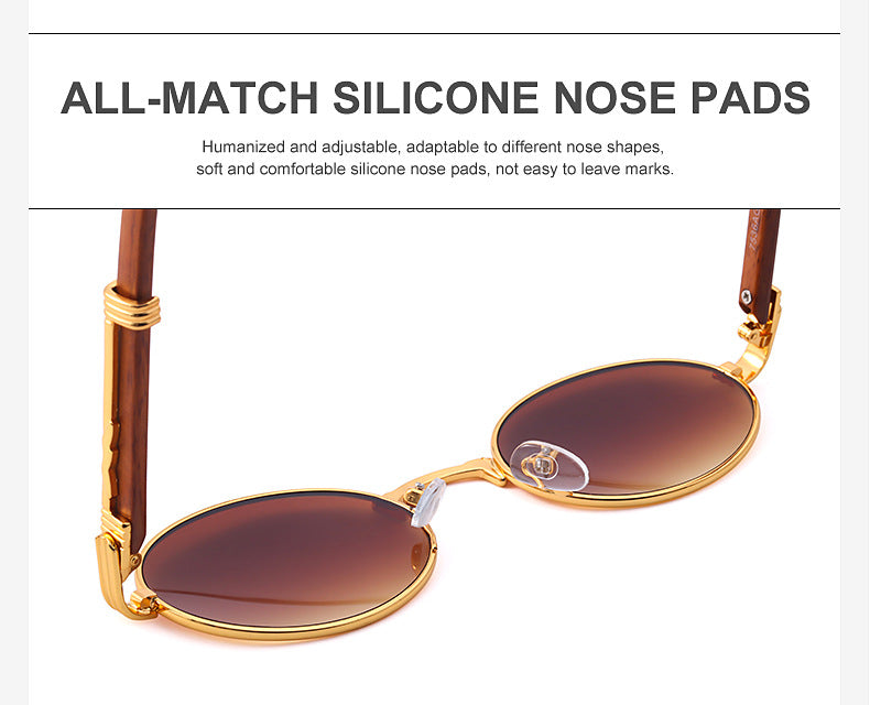 Vintage Small Frame Glasses for Women Imitation Wood Grain Oval Frame Sunglasses for Men Trendy Anti-Glare Sunglasses sunglasses