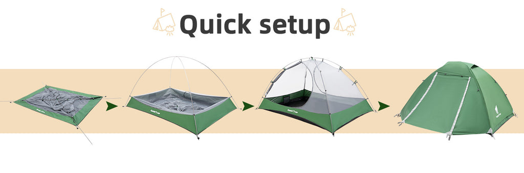 Camping Tent Double Layer Tent Sun Protection Outdoor Tent Rainproof Hiking Tent Canopy Two-in-One