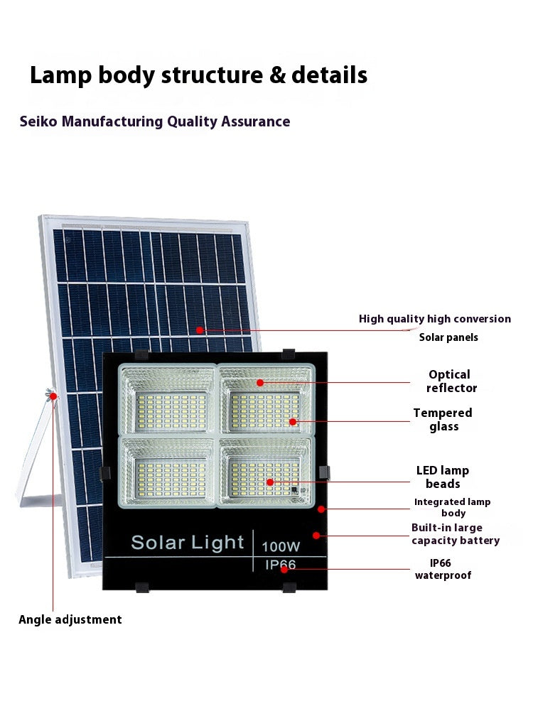 Wholesale Super Bright Waterproof Aluminum LED Solar Floodlights IP67 Rating Outdoor Courtyard Street Lights for Garden