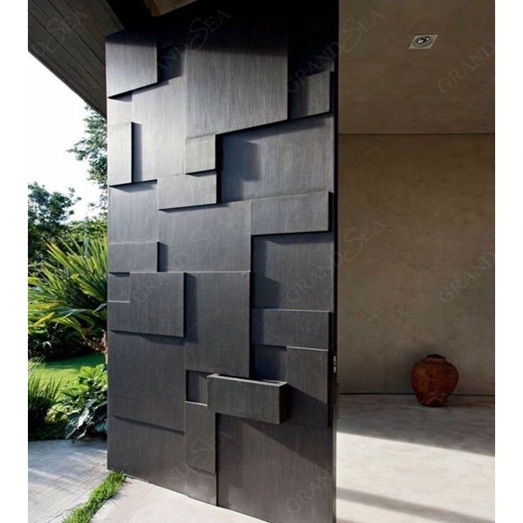 Customized Modern Metal Aluminum Pivot Front Entry Stainless Steel Pivot Security Entrance Doors With Sidelight