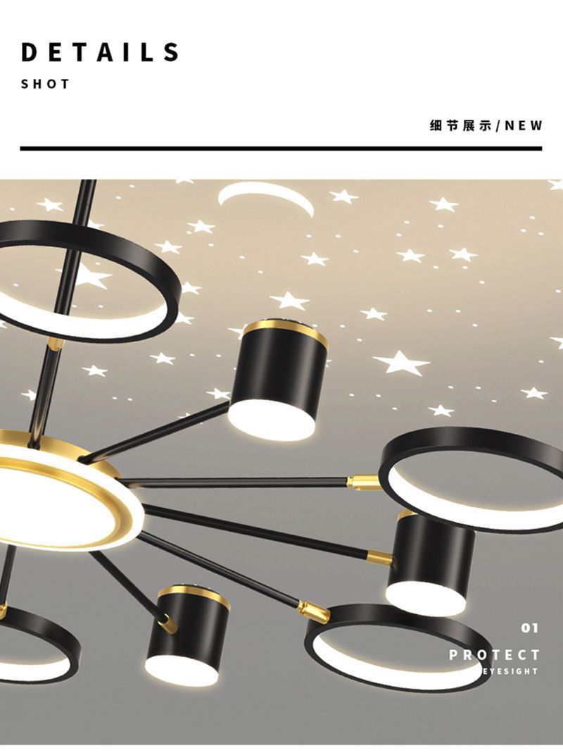 2025Modern Minimalist New Pendant Light Living Room Light Internet Celebrity Light Luxury Nordic Bedroom Hall Starry Sky Lighting Set