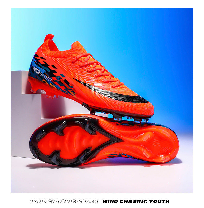 New Large Size Long Spike Football Shoes Low Top Youth Competition Training Student Football Sports Shoes