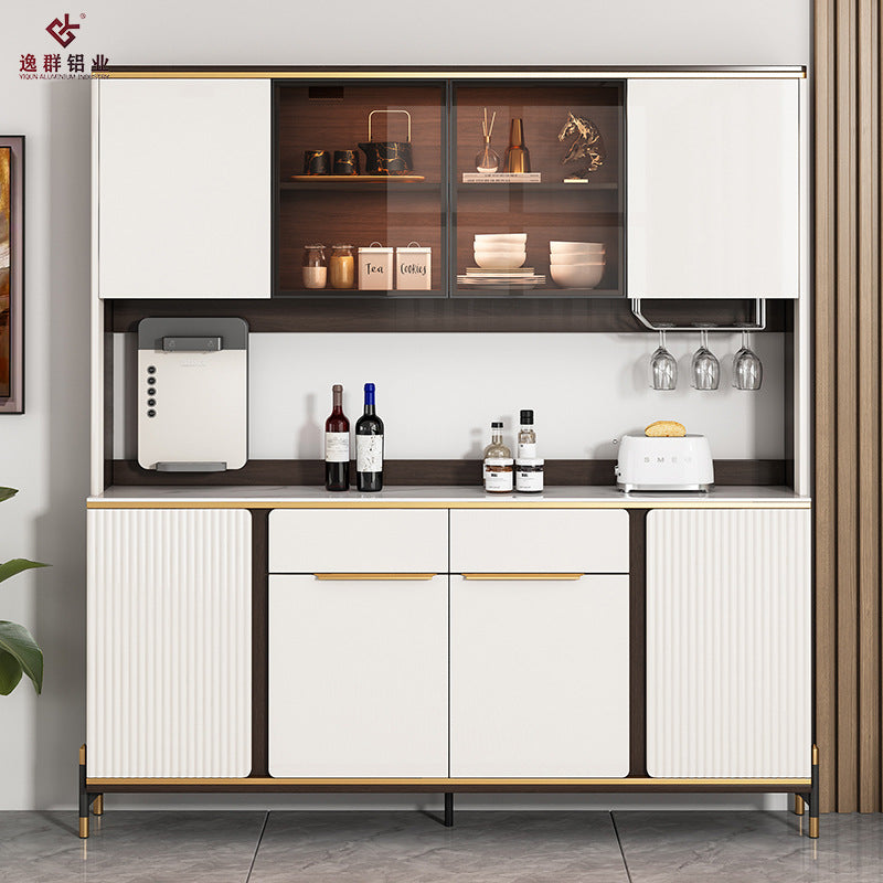 Aluminum Alloy Sideboard Wall-Mounted Integrated Storage Cabinet Wine Cabinet Living Room Household High Cabinet Kitchen Bowl Cabinet Storage Cabinet Manufacturer