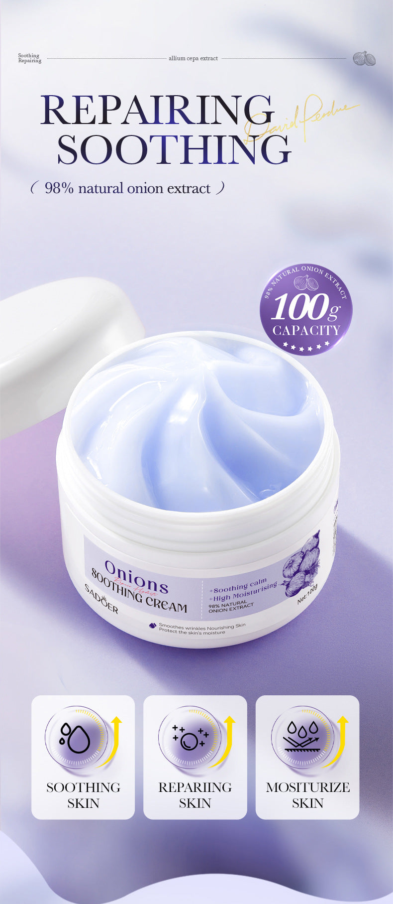 Onion Moisturizing Cream SADOER Plant Moisturizing and Rejuvenating Face Cream Cross-Border Wholesale