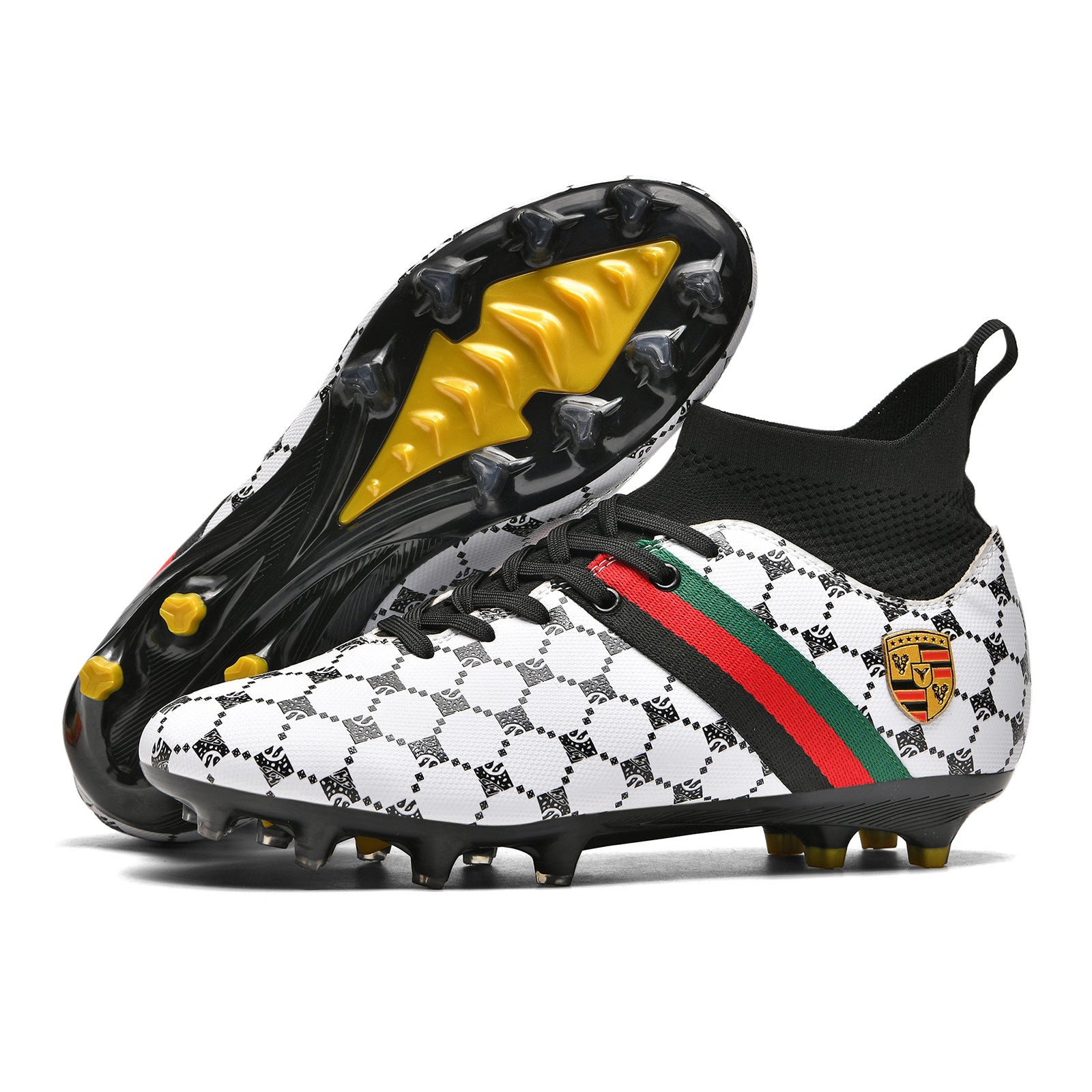 Hot-selling High-top Soccer Shoes tf Artificial Grass with Broken Nails AG Nail Leather Foot Men's and Women's Children's Youth Student Training Shoes