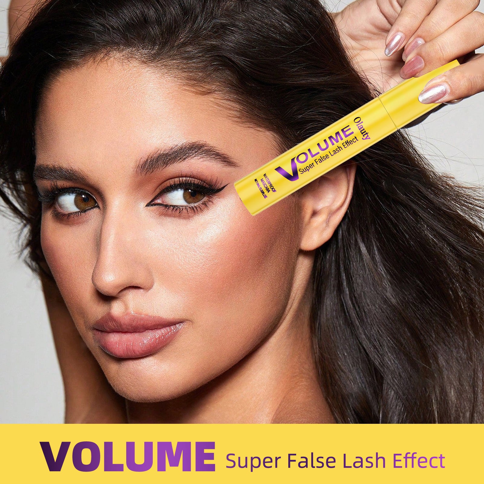 tkOlauty False Eyelashes Waterproof Mascara9ml Long-lasting non-smudge fiber volumizing curling mascara
