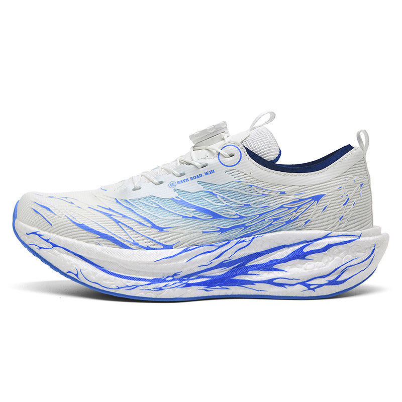 2025New Rotating Buckle Couple Fluorescent Trendy Fashion Running Shoes Real Explosive Carbon Plate Rebound Shock Absorption Sports Shoes