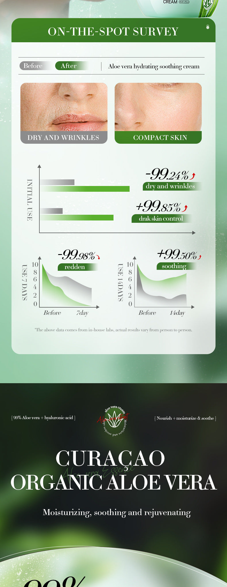 Aloe Vera Face Cream50g BIOAOUA Hydrating, soothing, and nourishing skin moisturizing cream for  foreign trade wholesale