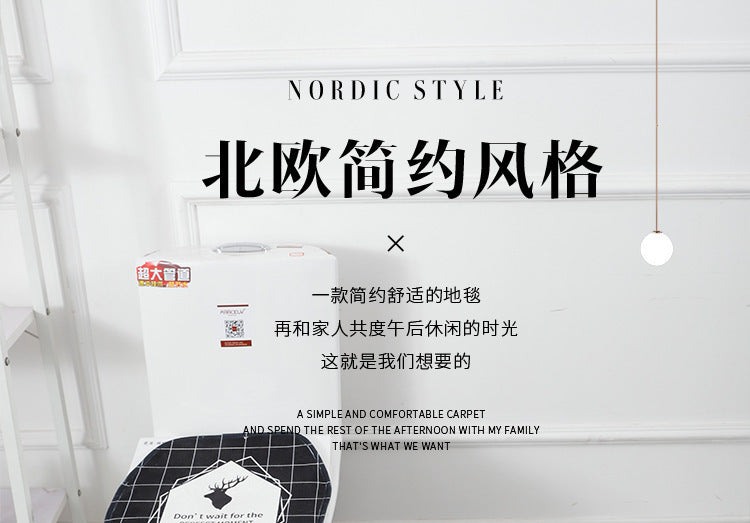 Coral Fleece Toilet Three-Piece Set Bathroom Mat Flannel Water Absorption Non-Slip Foot Mat Manufacturer Label