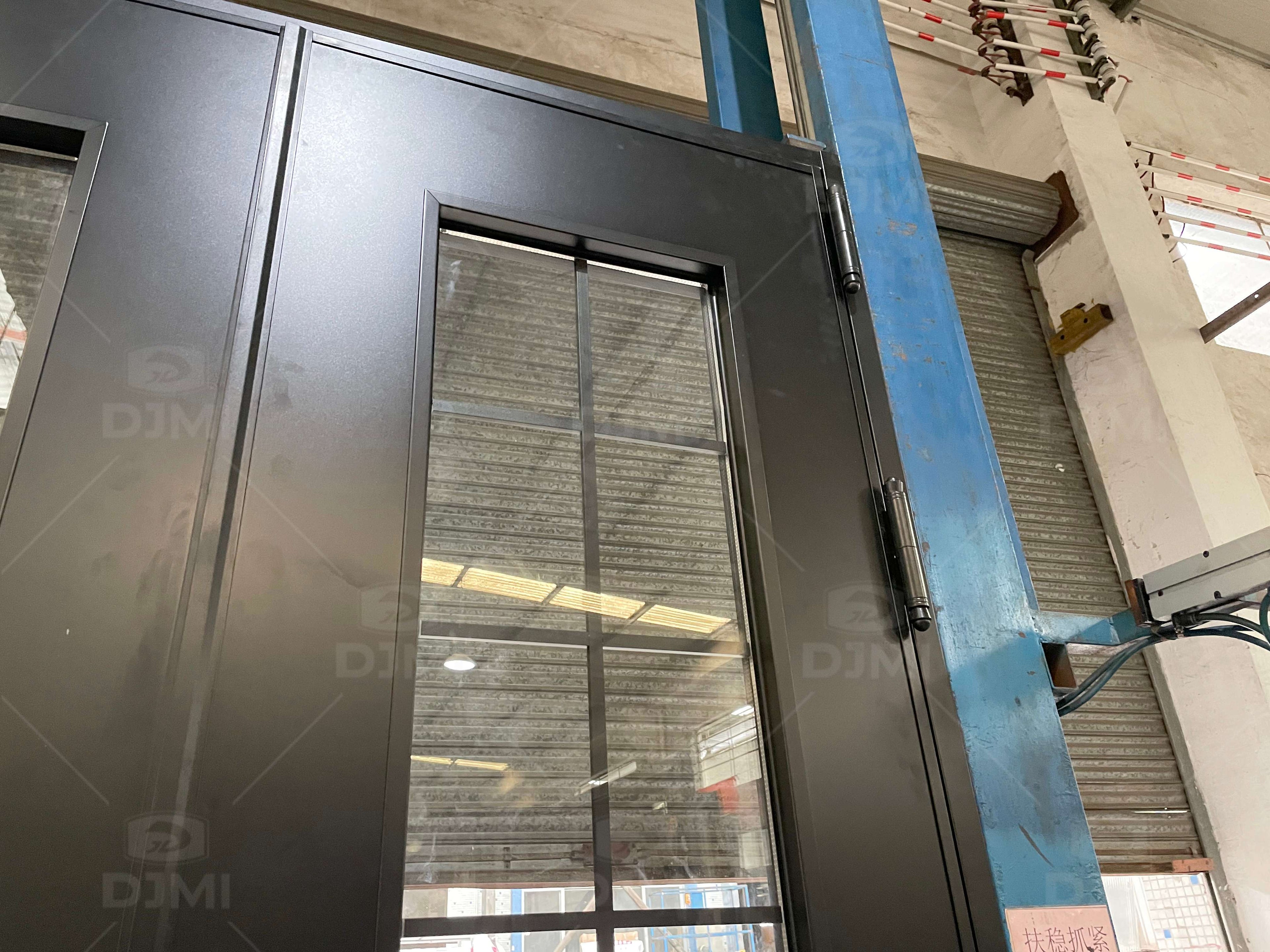 Modern European Design Residential Anti-Theft Entrance Black Cast Aluminum Glass Double Front Entry Door for Houses