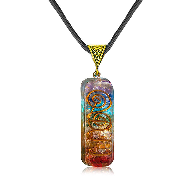 Women's Irregular Crystal Necklace Natural Stone Pendant Resin Epoxy Mixed Color Hanging Ornament Multicolor Crystal Necklace