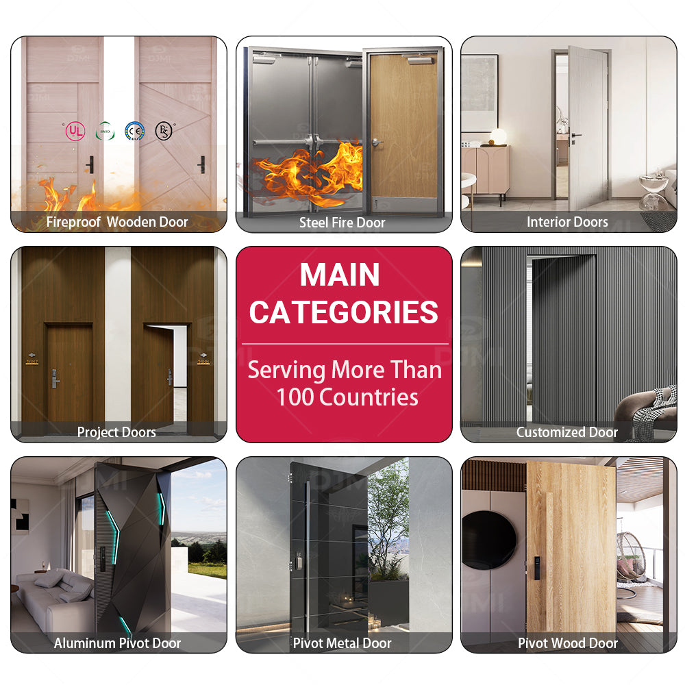 High Quality Certified Wooden Modern Design Fire Door 30 Min Fire Rated Flush Wood Proof Door