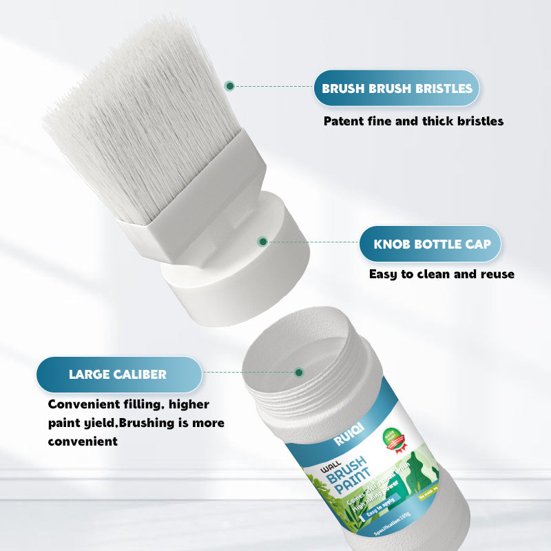 Wall Brush Paint Water-Based Odorless Latex Paint Interior Wall Renovation Stain Covering Repair White Paint Self-Brushing Wall Paint