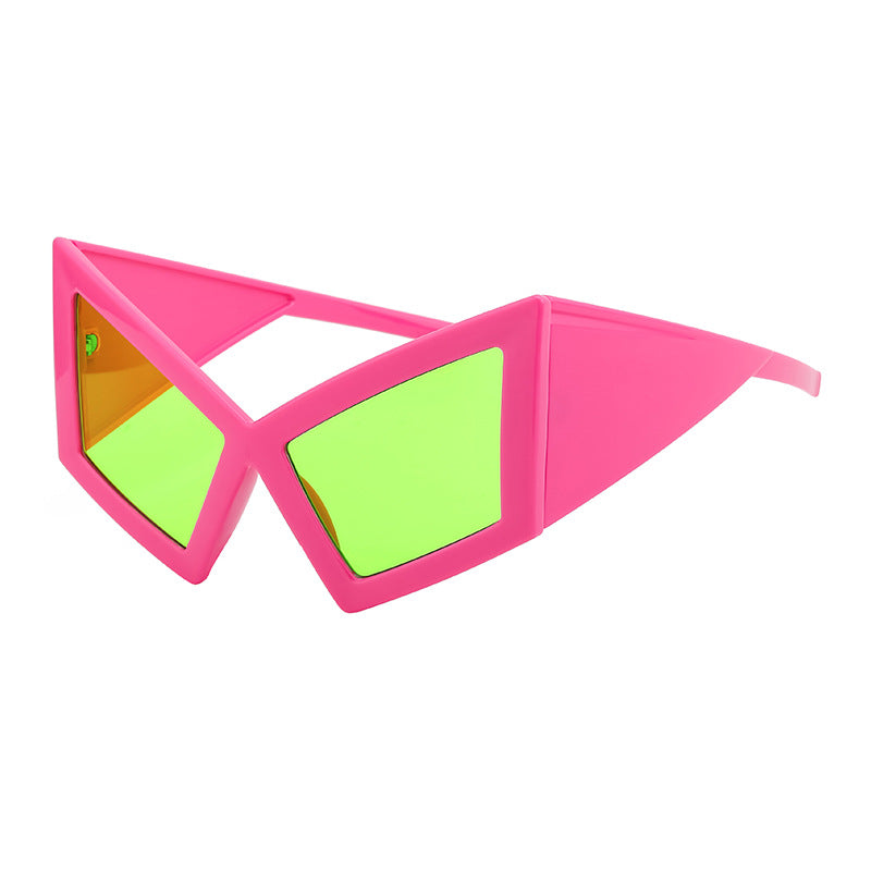 New arrivalStylish large frame cat eye sunglasses European and American Style Personality Hip-Hop Internet Celebrity Beach Party Sunglasses