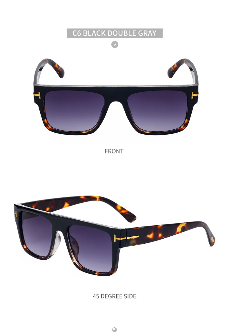 European and American retro women's sunglasses T Square Frame Sunglasses for Women Trendy Glasses Wholesale sunglasses