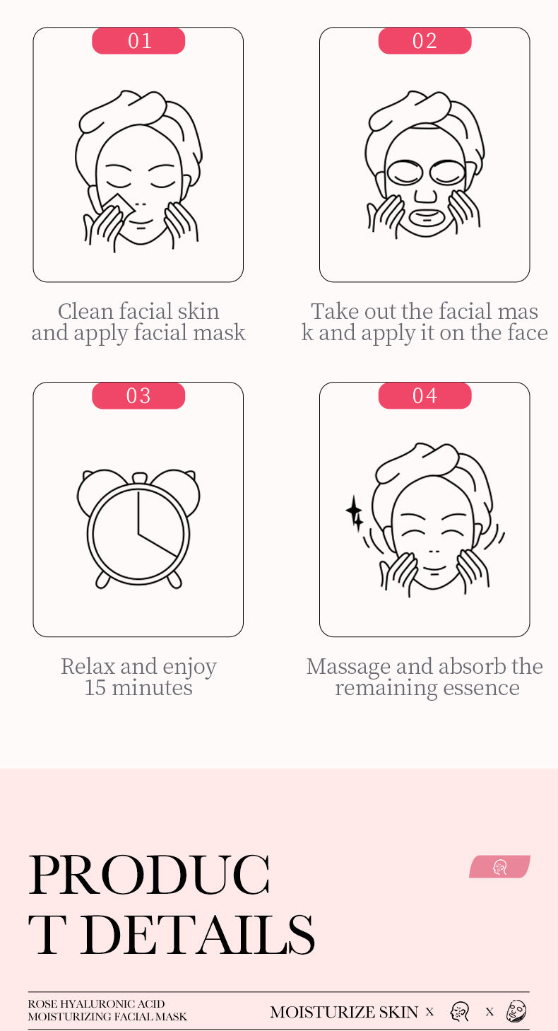 Rose Mask25g BIOAOUA Hyaluronic Acid Moisturizing Hydrating Tablets for Cross-Border Wholesale