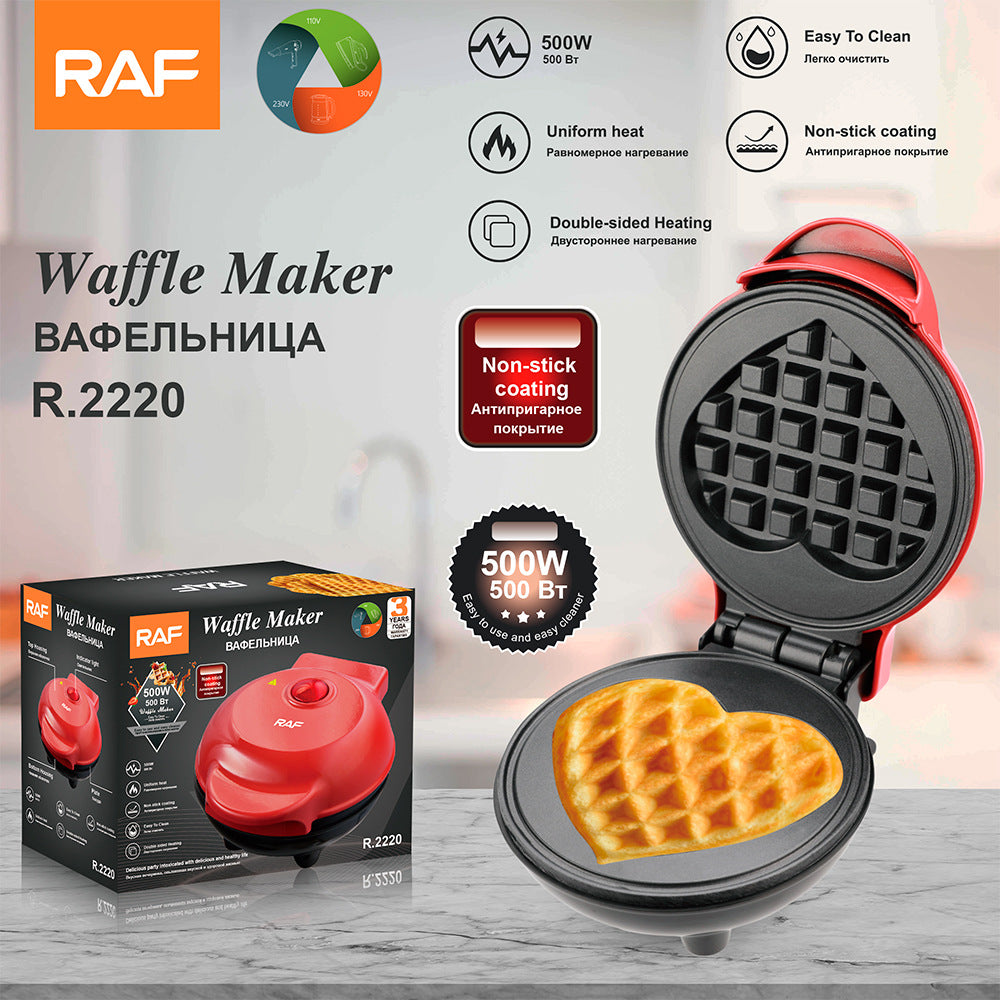 RAF European standard Household Double-sided Heating Sandwich Maker Multifunctional Toast Bread Heart-Shaped Waffle Maker2220