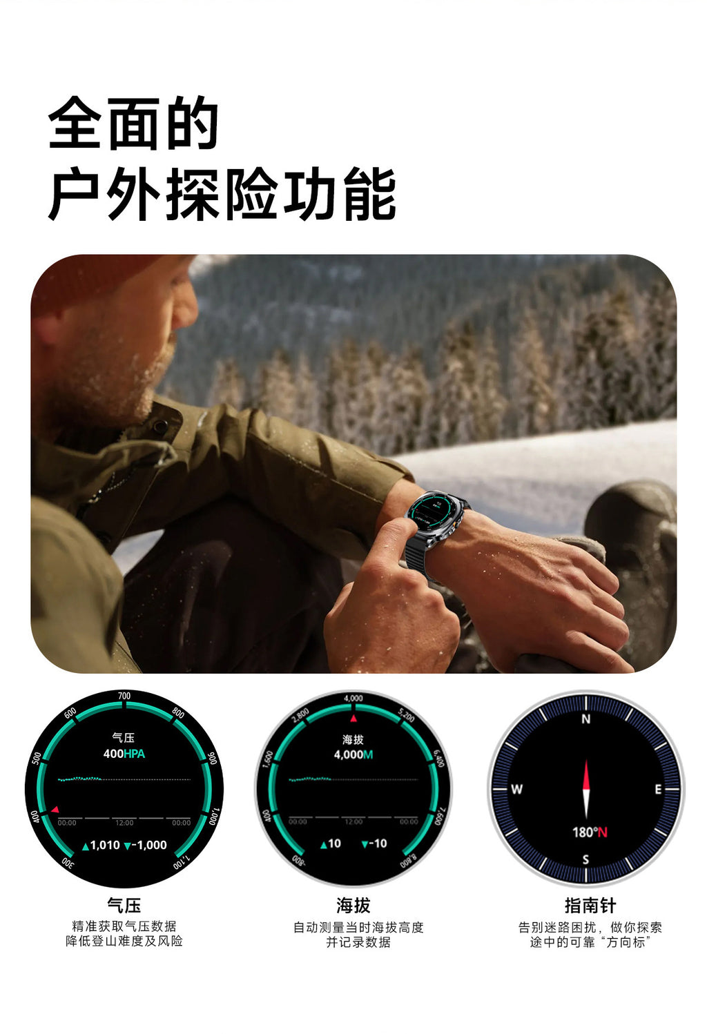 New Product GPS Smart Watch TS400Positioning Track Altitude Barometric Pressure Compass AI Dial Q&A Smart Watch