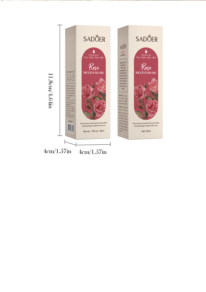 Rose Dried Flower Multi-effect Massage Oil SADOER Moisturizing skin body essential oil cross-border foreign trade wholesale