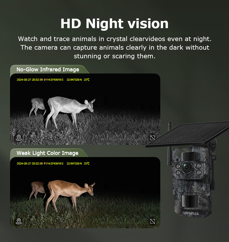 Camouflage4G Install Solar Camera Hunting300Wan Gaoqing GPS Positioning Infrared Night Vision Remote Camera