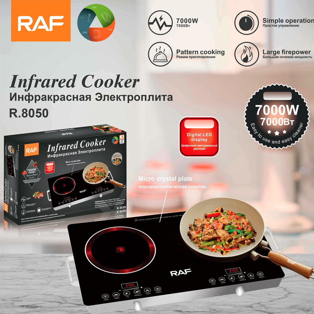 RAF European-style Household High-power Intelligent Electric Stove Double Stove Multi-function Stir-frying Energy-saving Induction Cooker R.8050