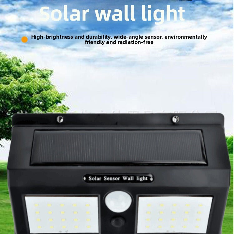 Solar Light Outdoor Waterproof Wall Light40LED Street Light Twin Garden Landscape Lamp Human Body Sensor Street Light