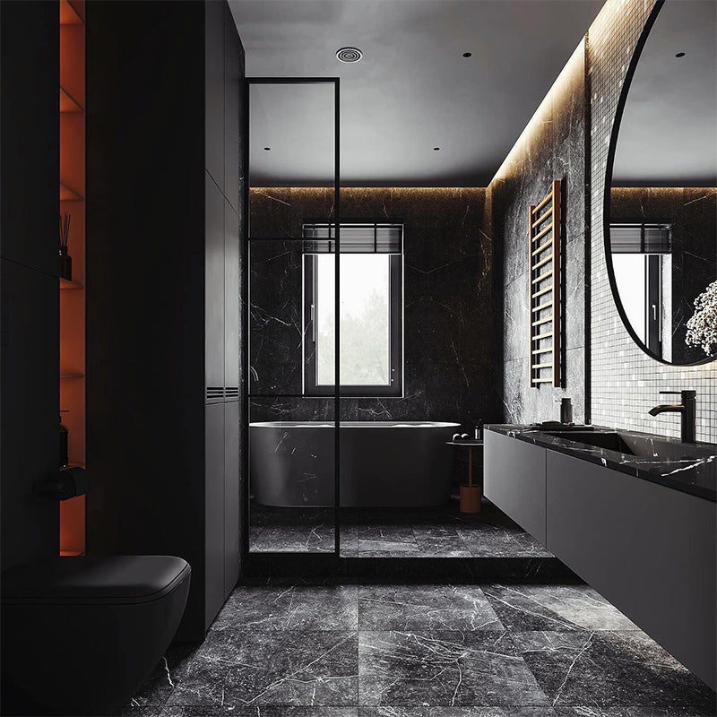 Euro Style High End Bathroom Vanity Black and White Cabinet 36 Inch Bath Vanity Set With Suspended a Sink