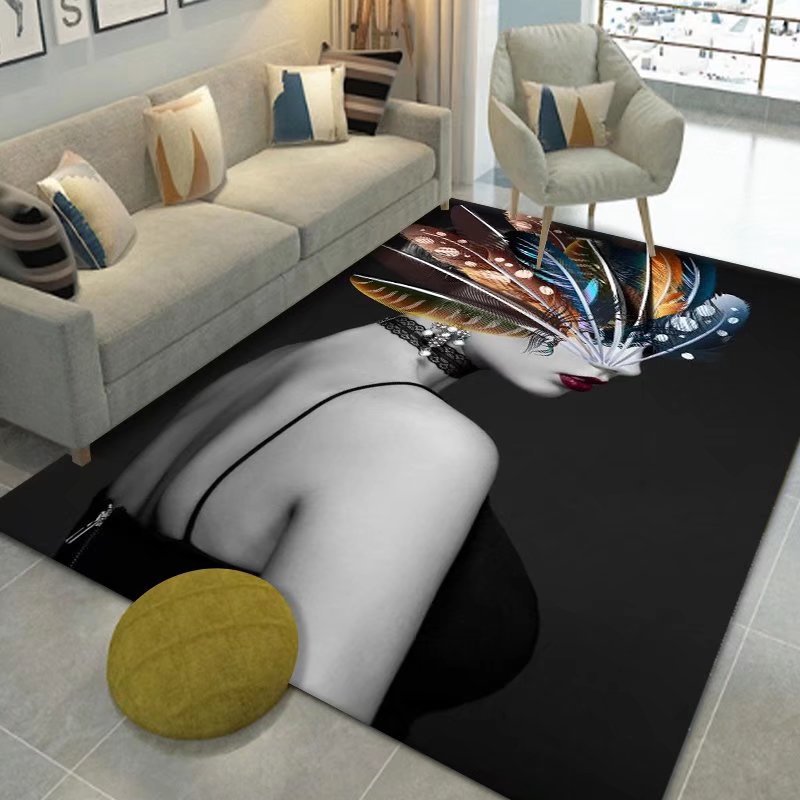 Light Luxury Style Crystal Velvet Carpet Wear-Resistant and Dirt-Resistant Living Room Sofa Coffee Table Carpet Home Cooling and Silent Bedroom Bedside Carpet