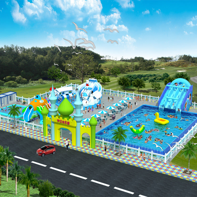 Inflatable Water Park Swimming Pool Pool Manufacturer Mobile Castle Equipment Bracket Breakthrough Slide Mobile Amusement