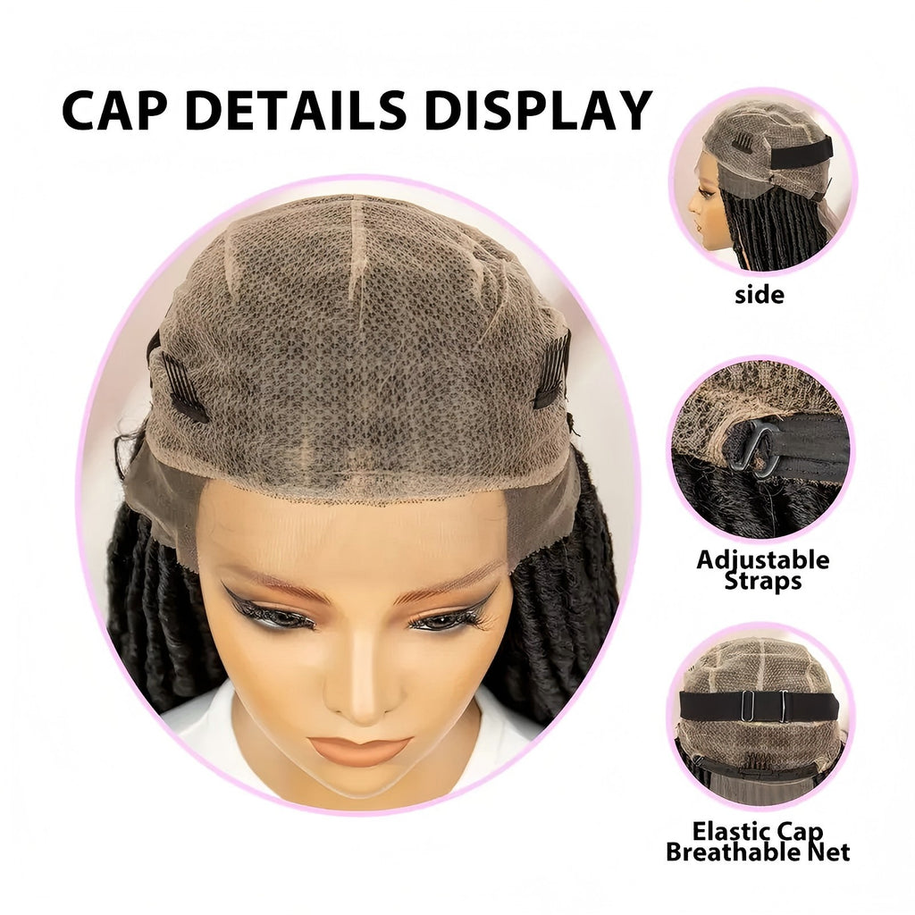 Foreign Trade Cross-Border European American African Women's Full Lace Goddess of Liberty Wig Faux Locs Fashion hair