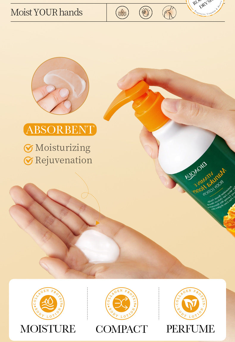 Vitamin E Body Lotion BIOAOUA Honey Hydrating Refreshing Moisturizing Body Lotion Cross-Border Wholesale