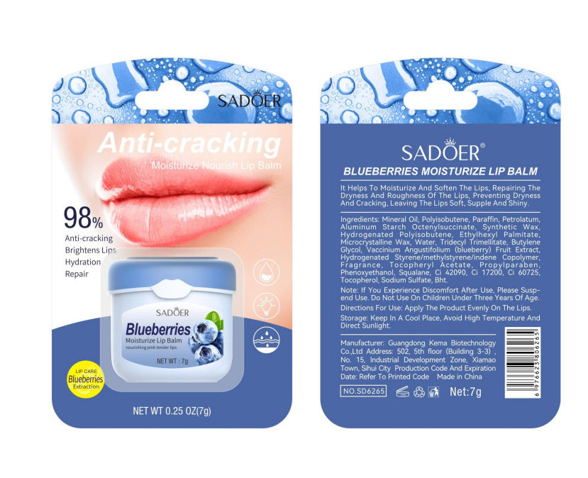 Full English Lip Balm SADOER Honey Hydrating Avocado Anti-Dry Crack Peach Lip Mask  Wholesale