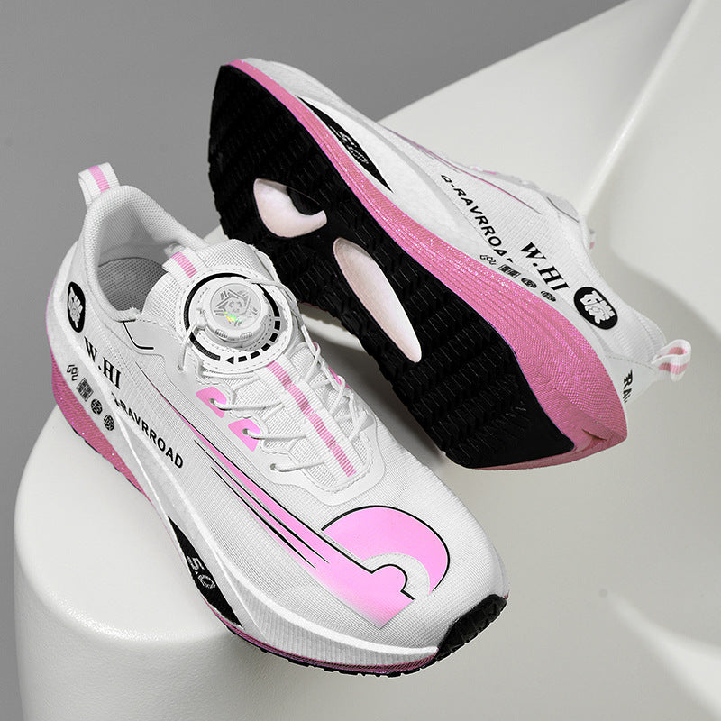 2025Autumn Winter New Style Real Explosive Carbon Plate Soft Sole Wear-Resistant Sports Shoes Parent-Child Rotating Buckle Comfortable Shock Absorption Rebound Running