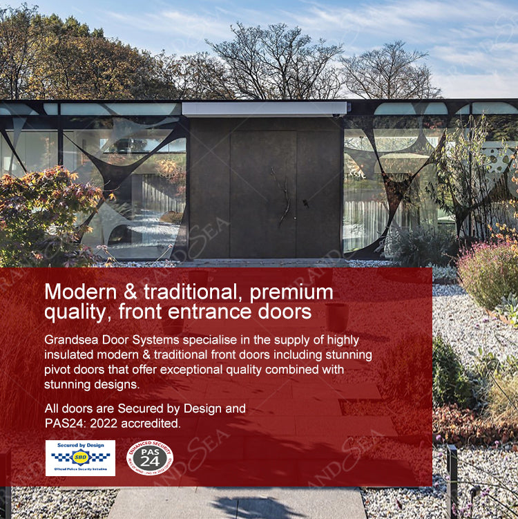 Customized Modern Metal Aluminum Pivot Front Entry Stainless Steel Pivot Security Entrance Doors With Sidelight