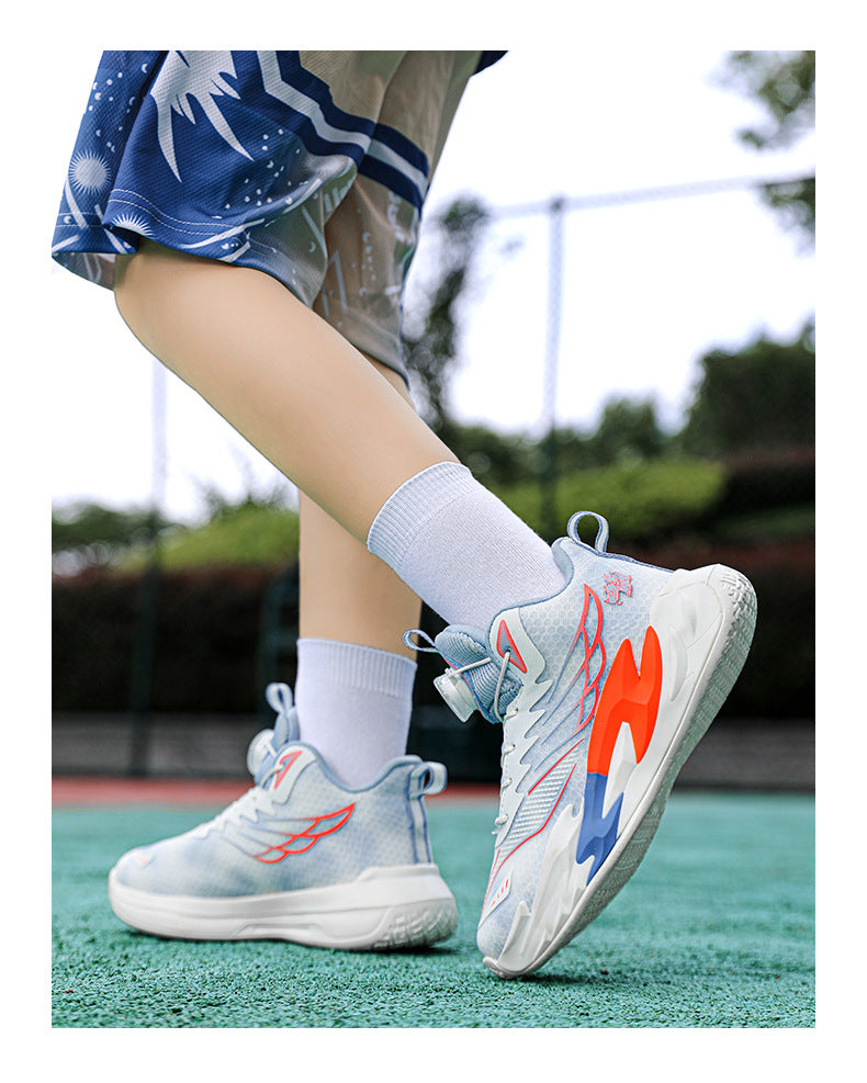 Children's Basketball Shoes New Style for Older Kids Non-Slip Shock Absorption Breathable Boys' Student Training Sneakers Girls' Shoes