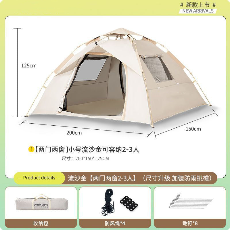 Automatic Outdoor Tent3-4Double2Single Person Household No-Assembly Children's Quick-Open Camping Shelter Sunproof Rainproof