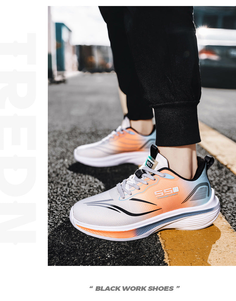 Autumn New Men's Mesh Breathable Sports Casual Running Shoes Ultra-light Thick-soled Non-slip Trendy Fashion Men's Shoes