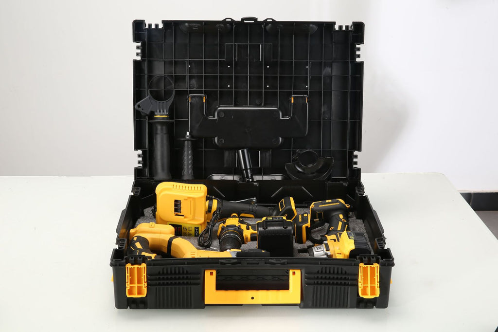 Wholesale4Set of Electric Tools Four-Piece Set Lithium Battery Hand Drill Electric Hammer Electric Wrench Angle Grinder