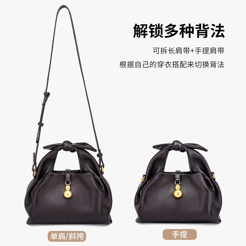 European and American Niche Cloud Dumpling Bag Single Shoulder Crossbody Niche Light Luxury Fashion Design New Single Shoulder Crossbody Genuine Leather Bag