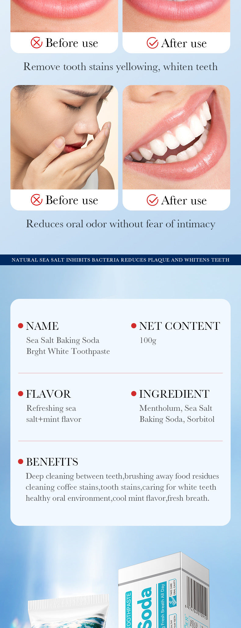 Full English Mint Toothpaste100gSADOER Propolis Sea Salt Ginger Cleans Tartar Strengthens Teeth  Wholesale