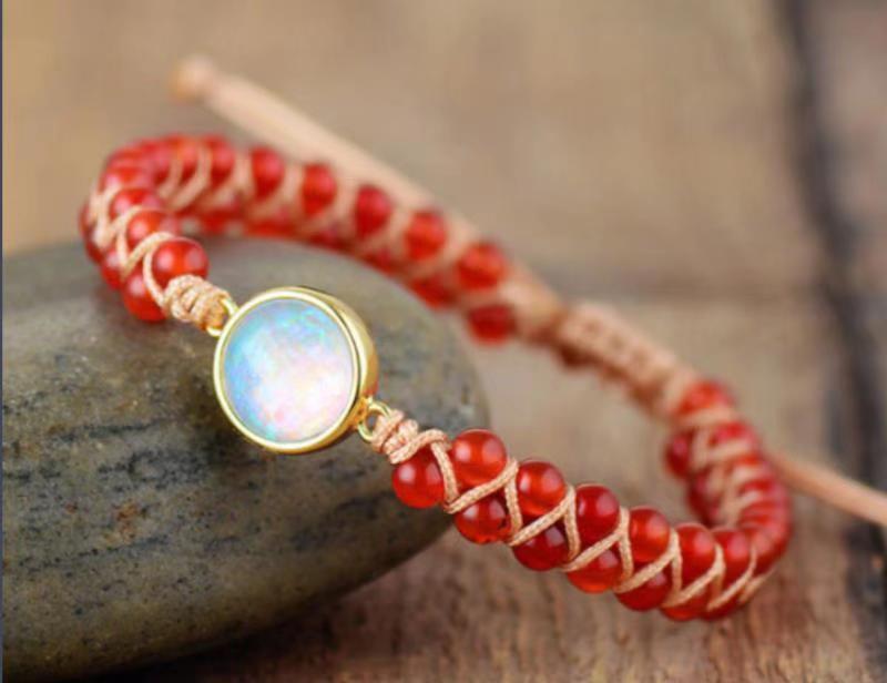 Tiger Eye Elastic Bracelet Adjustable Colorful Beaded Handmade Wrapped Bracelet Volcanic Double Row Woven Bracelet