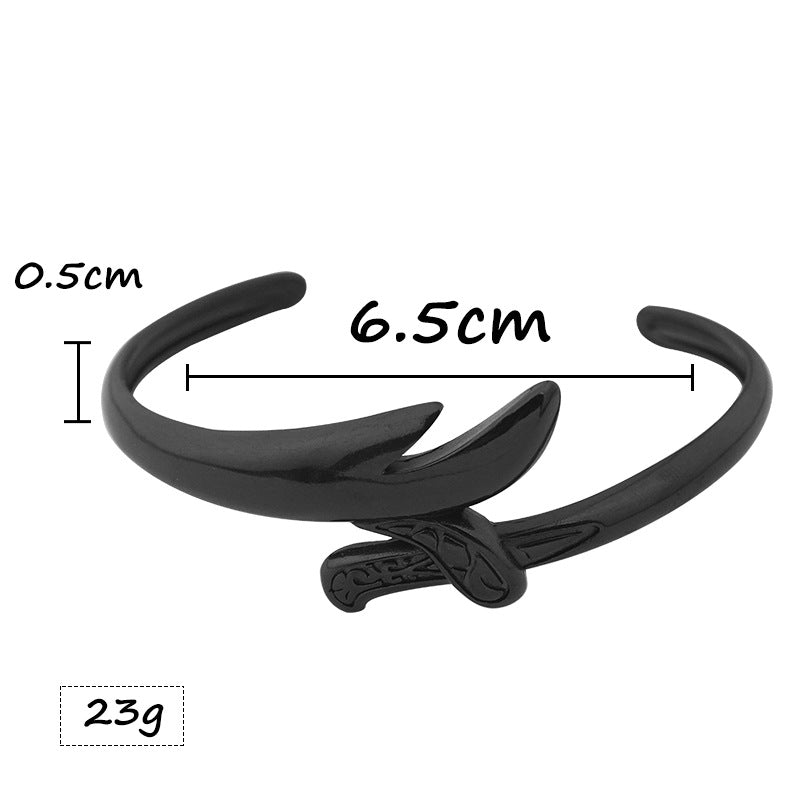 Fashionable Personality Stainless Steel Bracelet Ring Jewelry Electroplated Black Titanium Steel Ring Wholesale